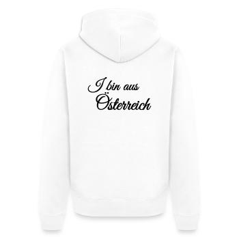 I bin aus Österreich - Unisex Premium Bio Zip Hoodie - Weiß - Hinten - Thijin (182cm)
