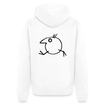Running bird - Unisex Premium Bio Zip Hoodie - Weiß - Hinten - Thijin (182cm)
