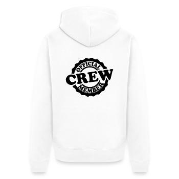 Cooler Official Crew Member Stamp (Cachet du membre de texte officiel de l’équipage Cooler) - Veste à capuche bio Premium Unisexe - blanc - Dos - Thijin (182cm)