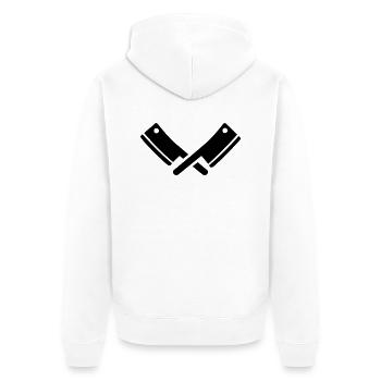 Knives - Unisex Premium Organic Zip Hoodie - white - Back - Thijin (182cm)