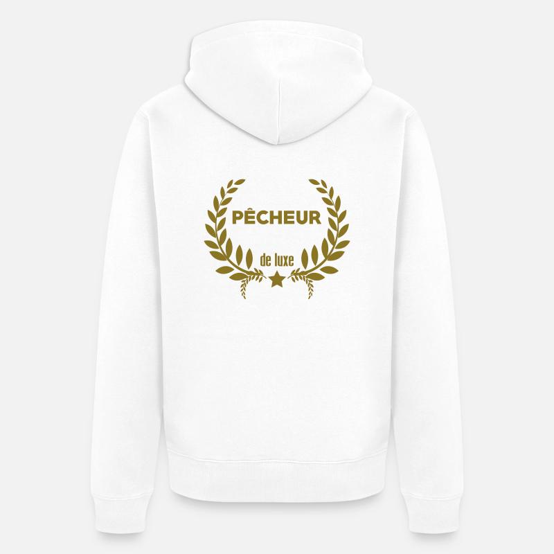 Pêche / Pêcheur / Chasse / Poisson / Mer - Veste à capuche bio Premium Unisexe - blanc