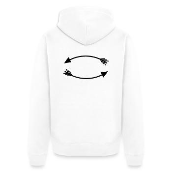 Two arrows - Unisex Premium Organic Zip Hoodie - white - Back - Thijin (182cm)