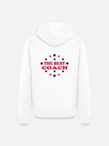 The best coach - Unisex Premium Organic Zip Hoodie - white