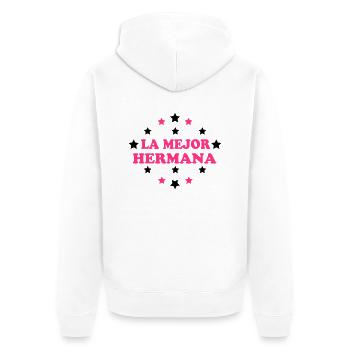 La mejor hermana - Unisex Premium Bio Zip Hoodie - Weiß - Hinten - Thijin (182cm)