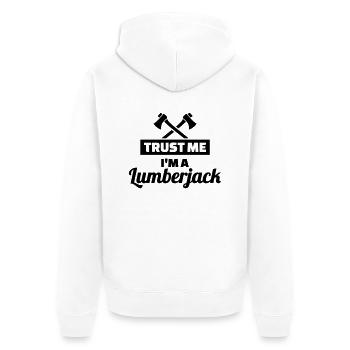 Lumberjack - Unisex Premium Organic Zip Hoodie - white - Back - Thijin (182cm)