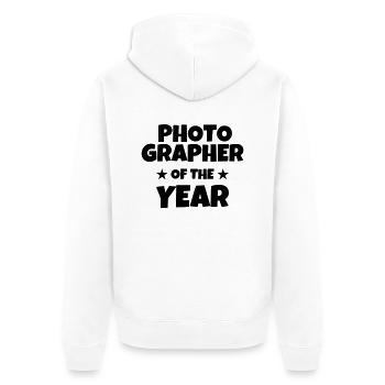 Photographer Photo Fotograf Photographe - Unisex Premium Organic Zip Hoodie - white - Back - Thijin (182cm)