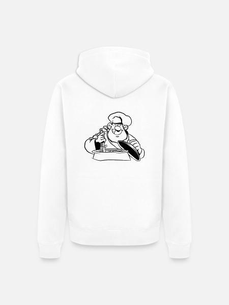 kochen koch comic witzig - Unisex Premium Bio Zip Hoodie - Weiß