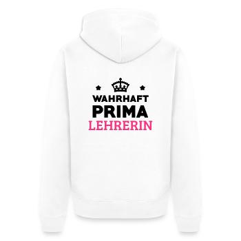 Ecole / Prof / Instit / Professeur / Maîtresse - Veste à capuche bio Premium Unisexe - blanc - Dos - Thijin (182cm)