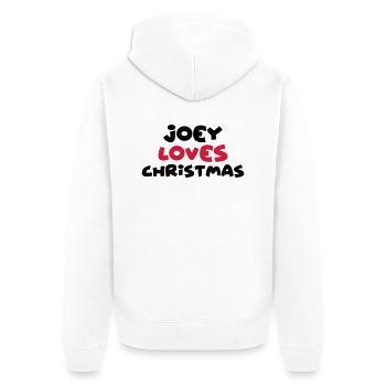 joey loves christmas xmas name - Unisex Premium Organic Zip Hoodie - white - Back - Thijin (182cm)