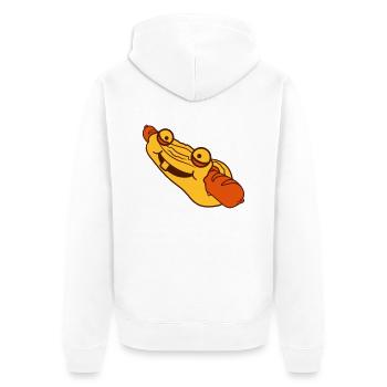 visage drôle mignon doux dessin animé comique clip - Veste à capuche bio Premium Unisexe - blanc - Dos - Thijin (182cm)