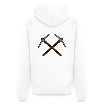 2 kreuz logo pickaxe spitzhacke abbauen bergbau ha - Unisex Premium Bio Zip Hoodie - Weiß - Hinten - Thijin (182cm)