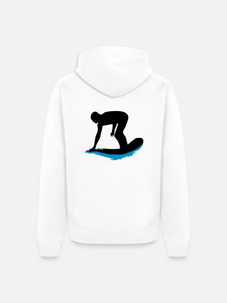 surfer_2 - Unisex Premium Bio Zip Hoodie - Weiß