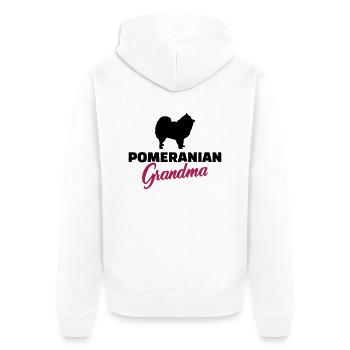 Spitz - Unisex Premium Bio Zip Hoodie - Weiß - Hinten - Thijin (182cm)