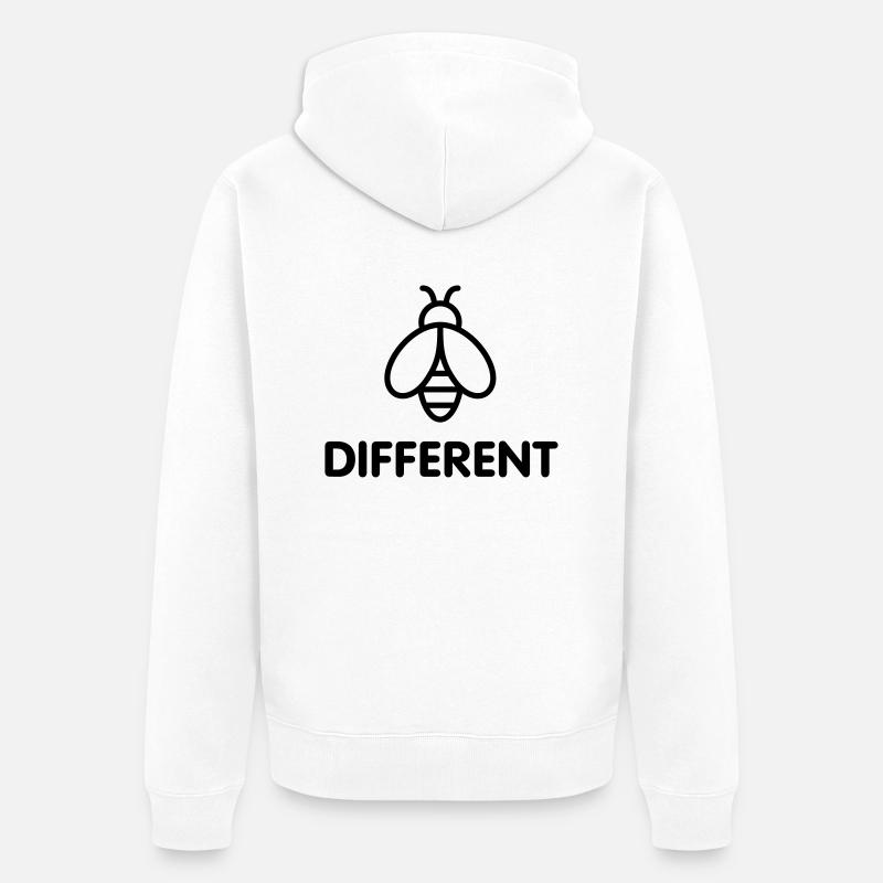 Bee Different - Veste à capuche bio Premium Unisexe - blanc