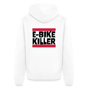 E BIKE KILLER - Unisex Premium Bio Zip Hoodie - Weiß - Hinten - Thijin (182cm)