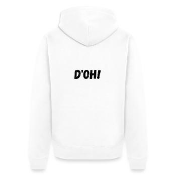 D oh - Unisex Premium Bio Zip Hoodie - Weiß - Hinten - Thijin (182cm)