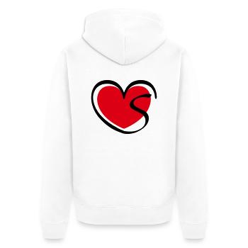 Liebe Herz Buchstabe S - Unisex Premium Bio Zip Hoodie - Weiß - Hinten - Thijin (182cm)