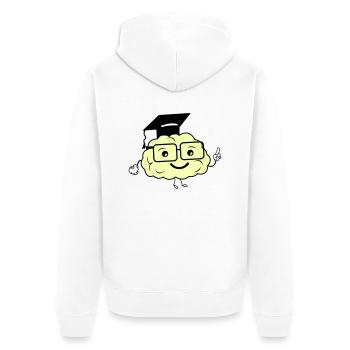 smart brain 02 - Unisex Premium Organic Zip Hoodie - white - Back - Thijin (182cm)