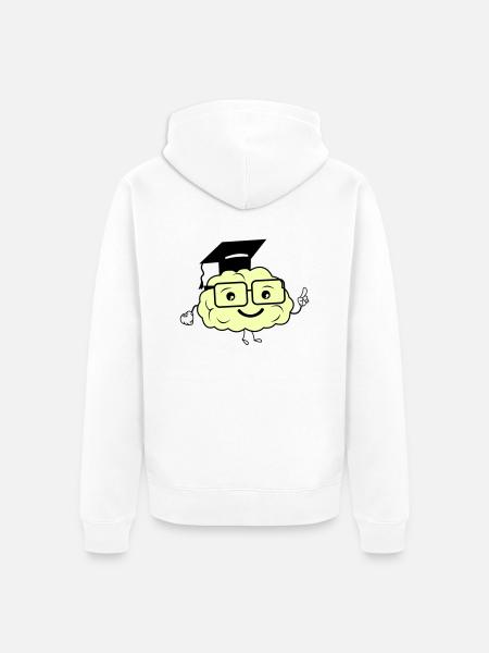 smart brain 02 - Unisex Premium Organic Zip Hoodie - white