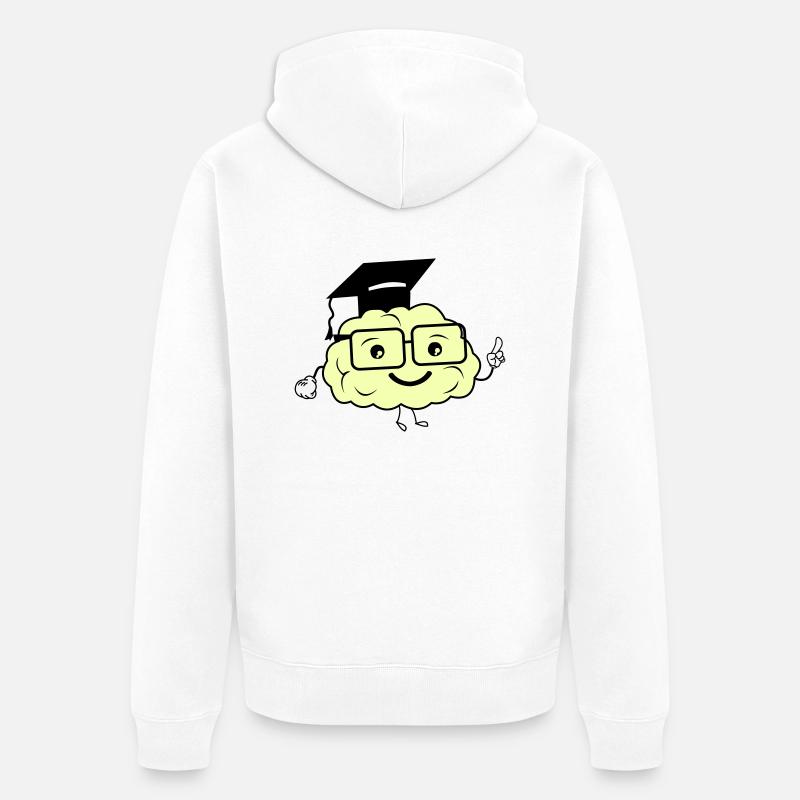 smart brain 02 - Unisex Premium Bio Zip Hoodie - Weiß