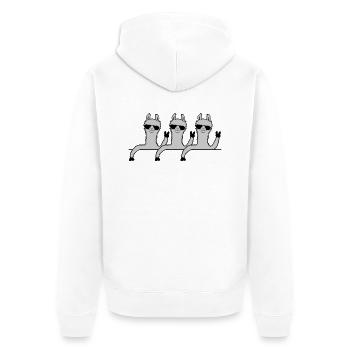 Team Comic Lamas - Unisex Premium Bio Zip Hoodie - Weiß - Hinten - Thijin (182cm)