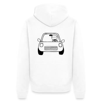 Auto Fahrer Comic - Unisex Premium Bio Zip Hoodie - Weiß - Hinten - Thijin (182cm)