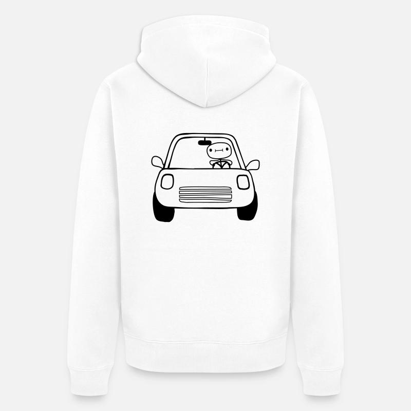 Bande dessinée Car Driver - Veste à capuche bio Premium Unisexe - blanc