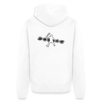 Tennisspieler Tennisliebhaber Tennis Tennisverein - Unisex Premium Bio Zip Hoodie - Weiß - Hinten - Thijin (182cm)