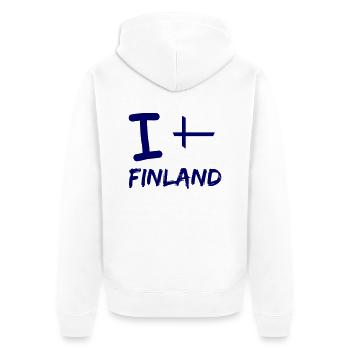 i love finland - Unisex Premium Bio Zip Hoodie - Weiß - Hinten - Thijin (182cm)