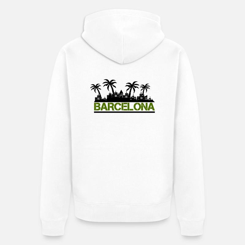 Barcelone - Veste à capuche bio Premium Unisexe - blanc