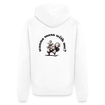 want to mess with me? - Unisex Premium Organic Zip Hoodie - white - Back - Thijin (182cm)