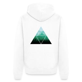 Arbre Triangle Forêt - Veste à capuche bio Premium Unisexe - blanc - Dos - Thijin (182cm)
