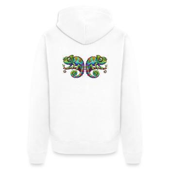 Caméléons - Veste à capuche bio Premium Unisexe - blanc - Dos - Thijin (182cm)