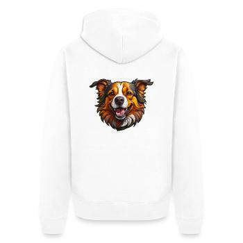 Chien heureux - Veste à capuche bio Premium Unisexe - blanc - Dos - Thijin (182cm)