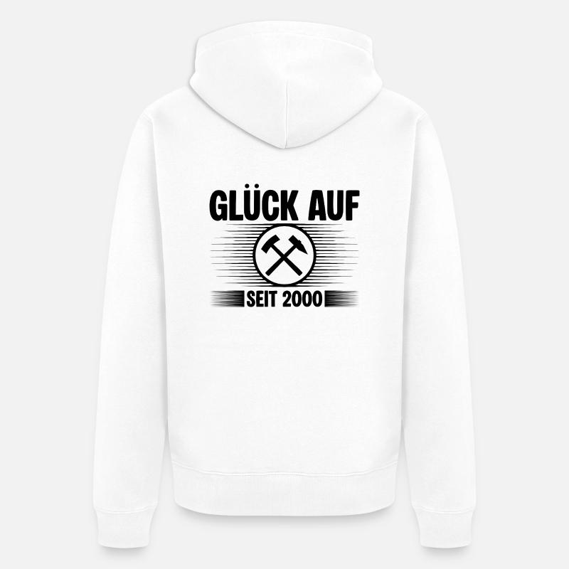 Glueck auf seit 2000 - Unisex Premium Bio Zip Hoodie - Weiß