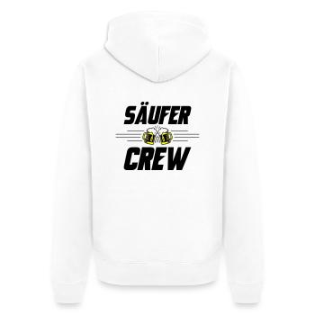 Säufer Crew Bier - Unisex Premium Bio Zip Hoodie - Weiß - Hinten - Thijin (182cm)