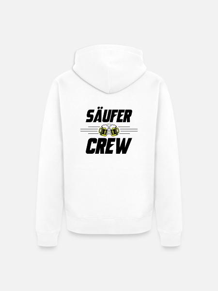 Säufer Crew Bier - Unisex Premium Bio Zip Hoodie - Weiß