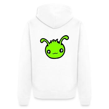 Chenille Alien Mignon Petit Monstre Sourire Heureux - Veste à capuche bio Premium Unisexe - blanc - Dos - Thijin (182cm)