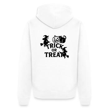 Trick or Treat Halloween - Unisex Premium Bio Zip Hoodie - Weiß - Hinten - Thijin (182cm)