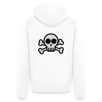 Crâne et os croisés de pirate - Veste à capuche bio Premium Unisexe - blanc - Dos - Thijin (182cm)