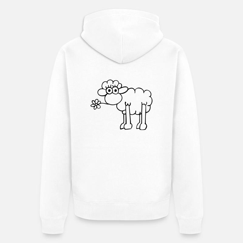 sheep_blume005 - Unisex Premium Bio Zip Hoodie - Weiß