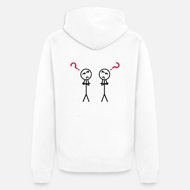 Point d'interrogation - Veste à capuche bio Premium Unisexe - blanc