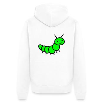 Raupe - Unisex Premium Bio Zip Hoodie - Weiß - Hinten - Thijin (182cm)