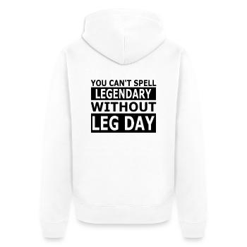 Leg Day - Veste à capuche bio Premium Unisexe - blanc - Dos - Thijin (182cm)
