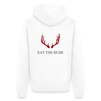 Hannibal - Eat the rude - Unisex Premium Organic Zip Hoodie - white - Back - Thijin (182cm)