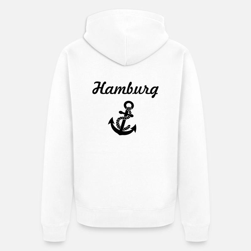 hamburg - Unisex Premium Bio Zip Hoodie - Weiß