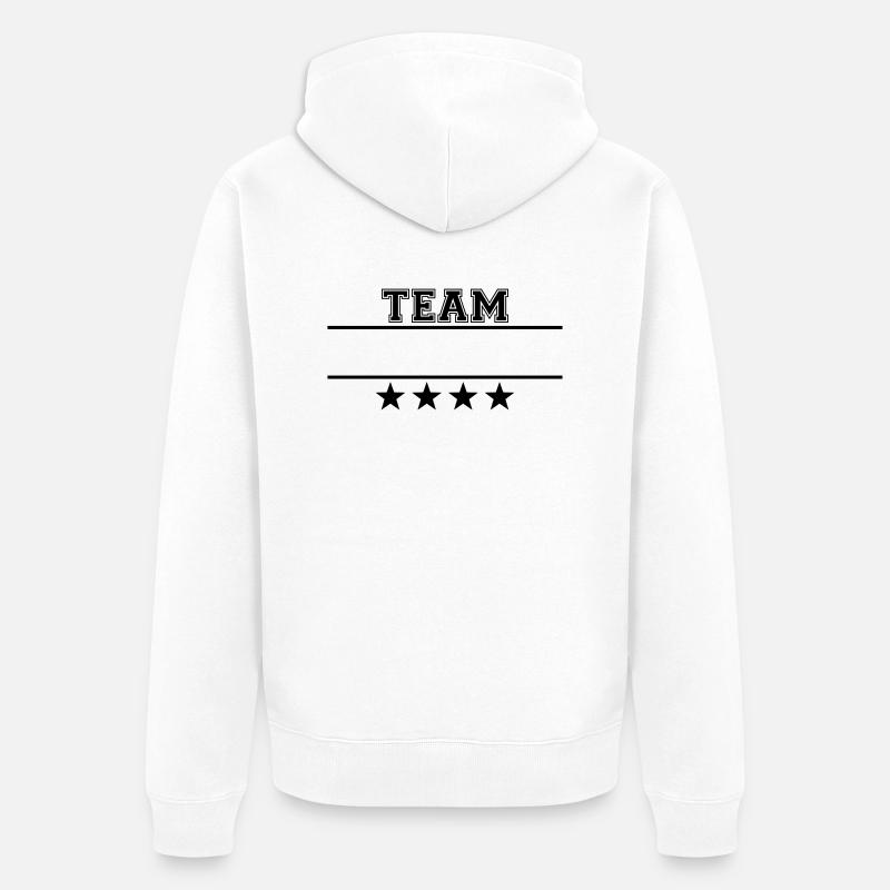 Das Team mit Sternen - Unisex Premium Bio Zip Hoodie - Weiß