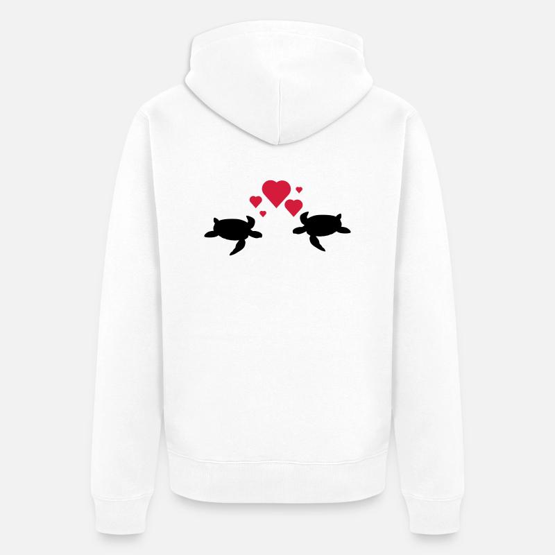 Schildkröten Paar - Unisex Premium Bio Zip Hoodie - Weiß