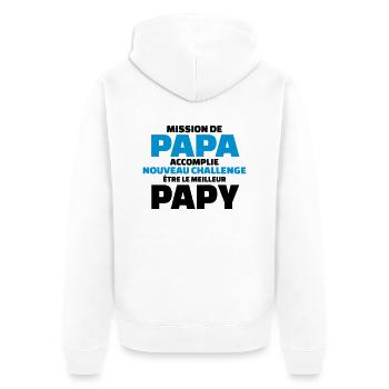 nouveau challenge être le meilleur papy - Veste à capuche bio Premium Unisexe - blanc - Dos - Thijin (182cm)