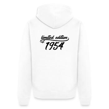 Limited Edition est 1954 - Unisex Premium Bio Zip Hoodie - Weiß - Hinten - Thijin (182cm)